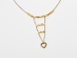 Mantra necklace 14 K gold & white diamonds pavé heart
