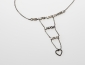Mantra necklace 14K white gold rhodium or silver925 & white diamonds pavé heart