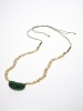14K gold jade and pearls necklace,adjustable length